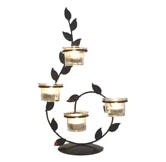 Metal Leaf Shape Candle Holder