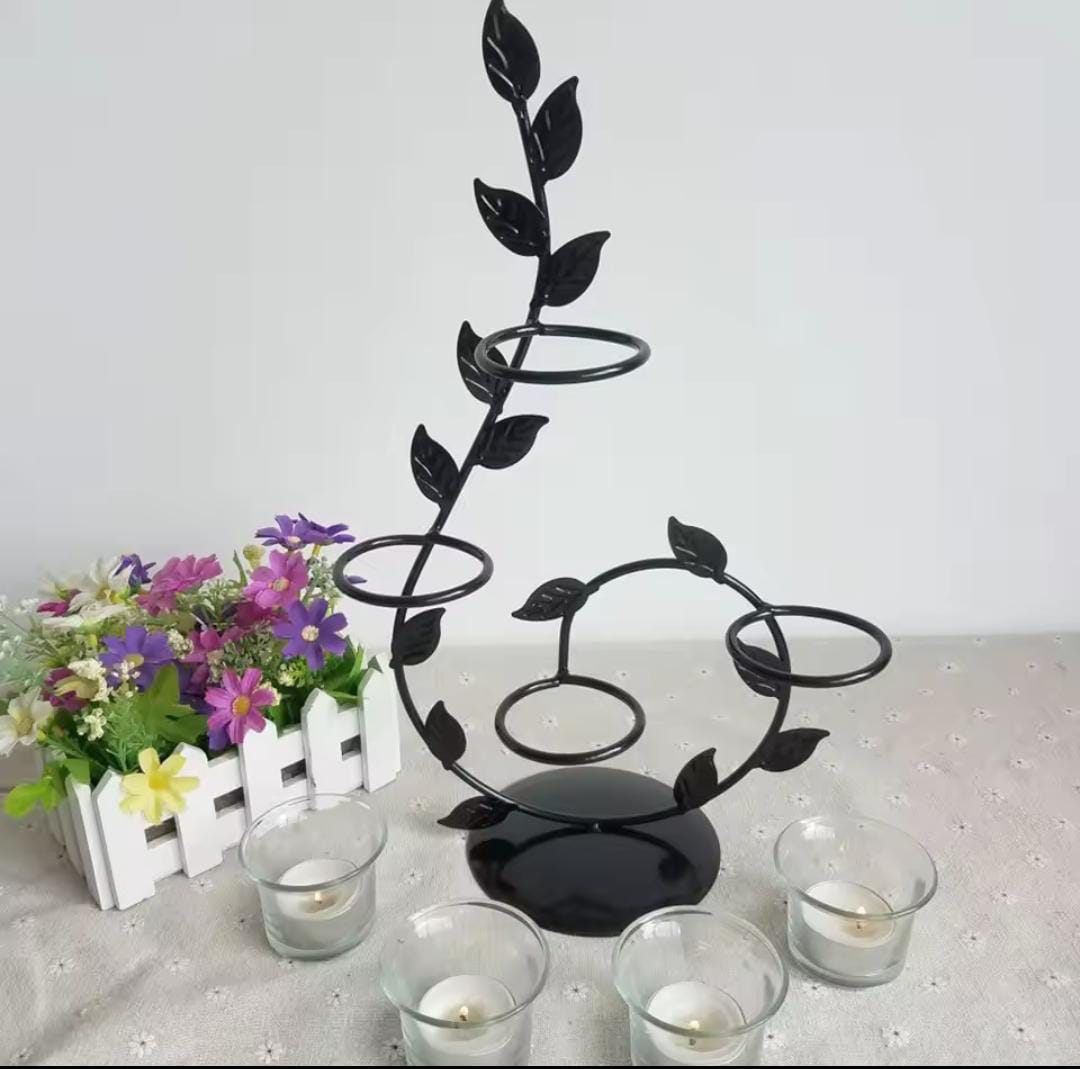 Metal Leaf Shape Candle Holder