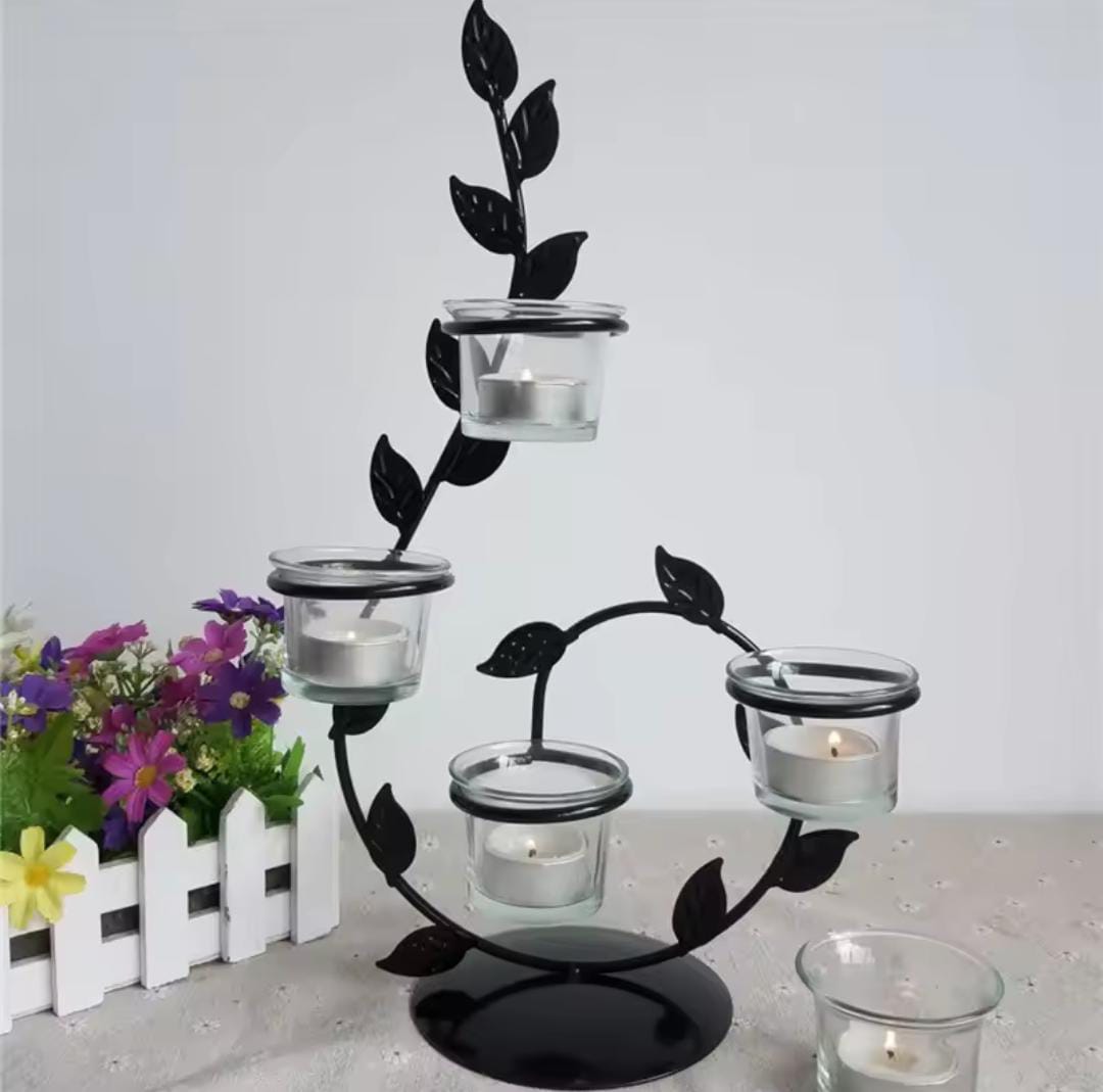 Metal Leaf Shape Candle Holder