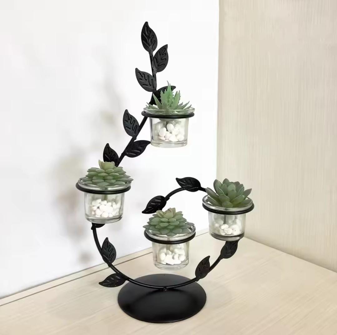 Metal Leaf Shape Candle Holder