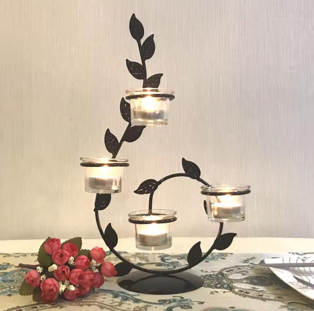 Metal Leaf Shape Candle Holder