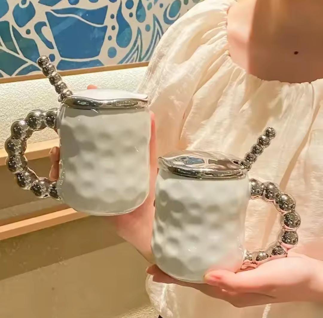 Ceramic Cup with Lid Spoon